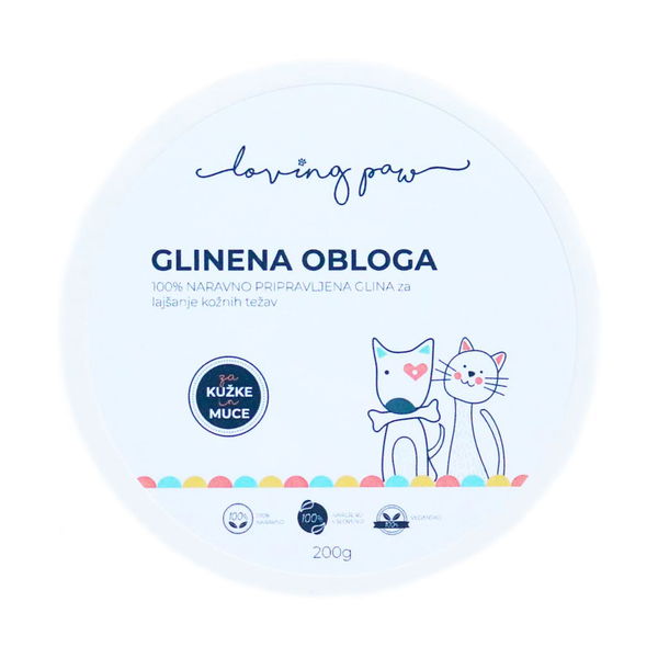 Loving Paw Glinena obloga za lajšanje kožnih težav