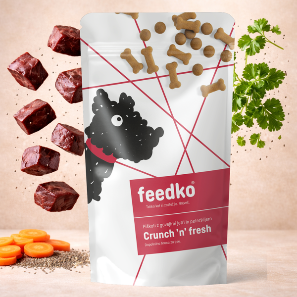 Feedko Pasji piškoti Crunch ’n’ Fresh – goveja jetra in peteršilj - 1